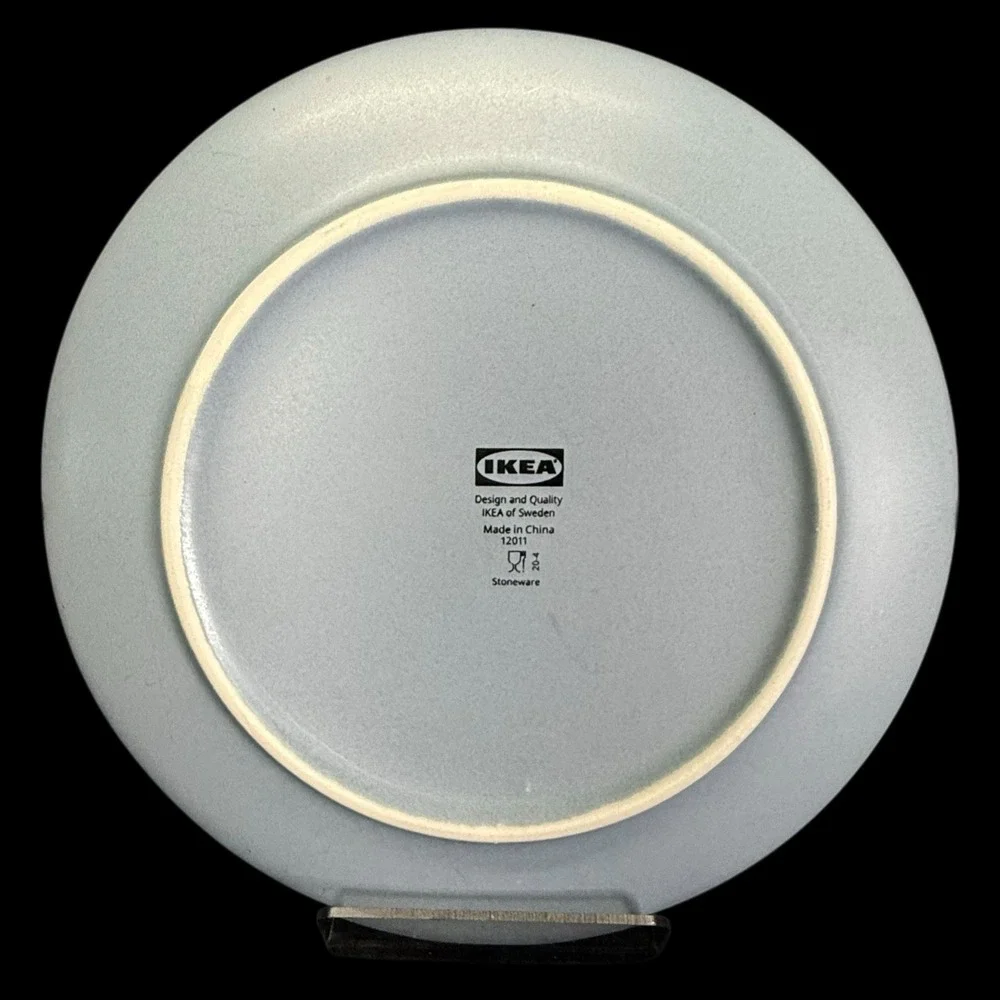 IKEA Salad Plates Blue Gray Matte # 12011 Set Of 3‎